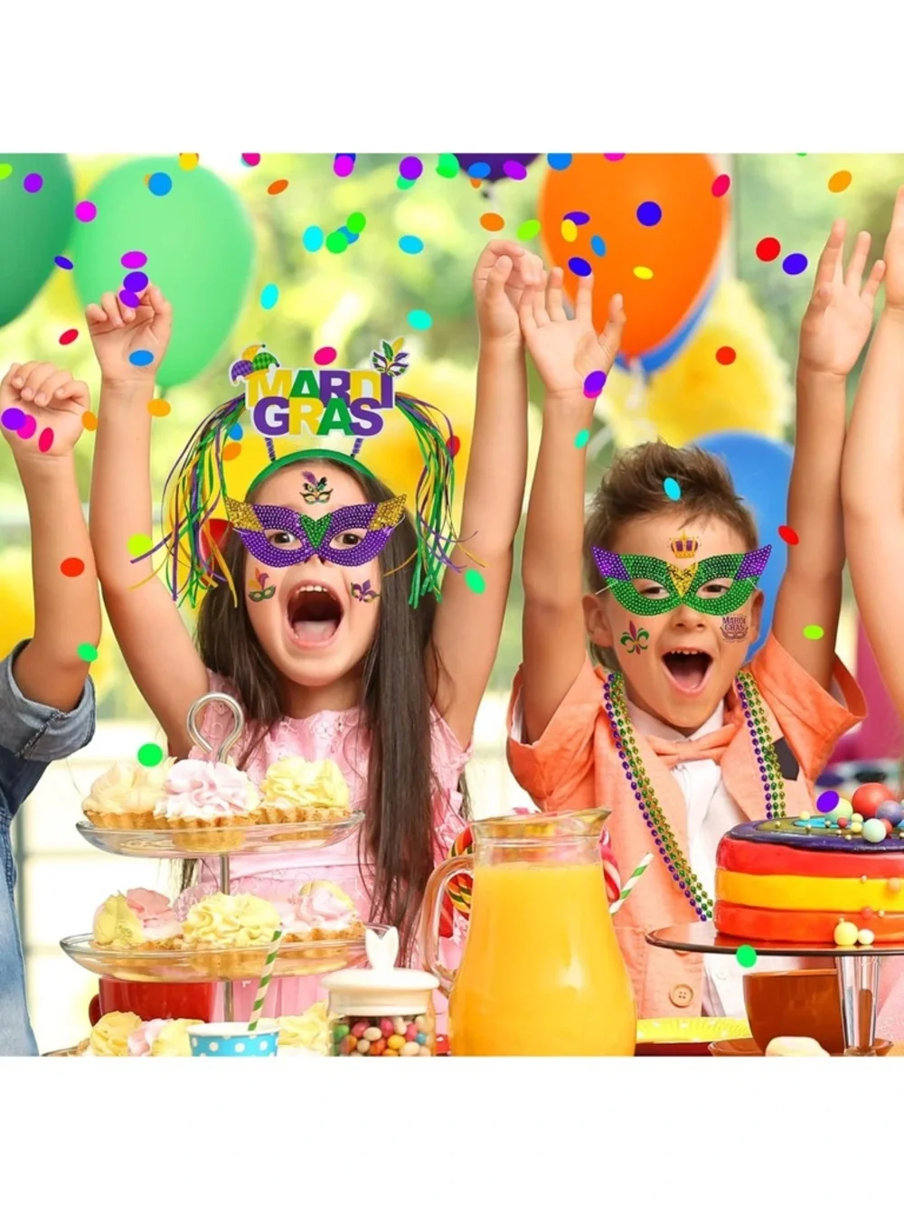 124 Pcs Mardi Gras Accessories Set Bulk Party carnival decor